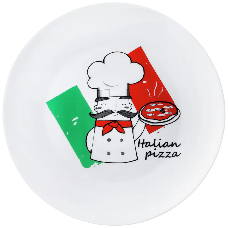 Akční Cena Pizza talíř Pizza Chef, 33 cm - bílá/zelená/červená