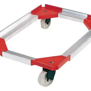 Transportní vozík pro termo boxy 1/1 GN, 70x50x17 cm - červená/stříbrná Akční Cena