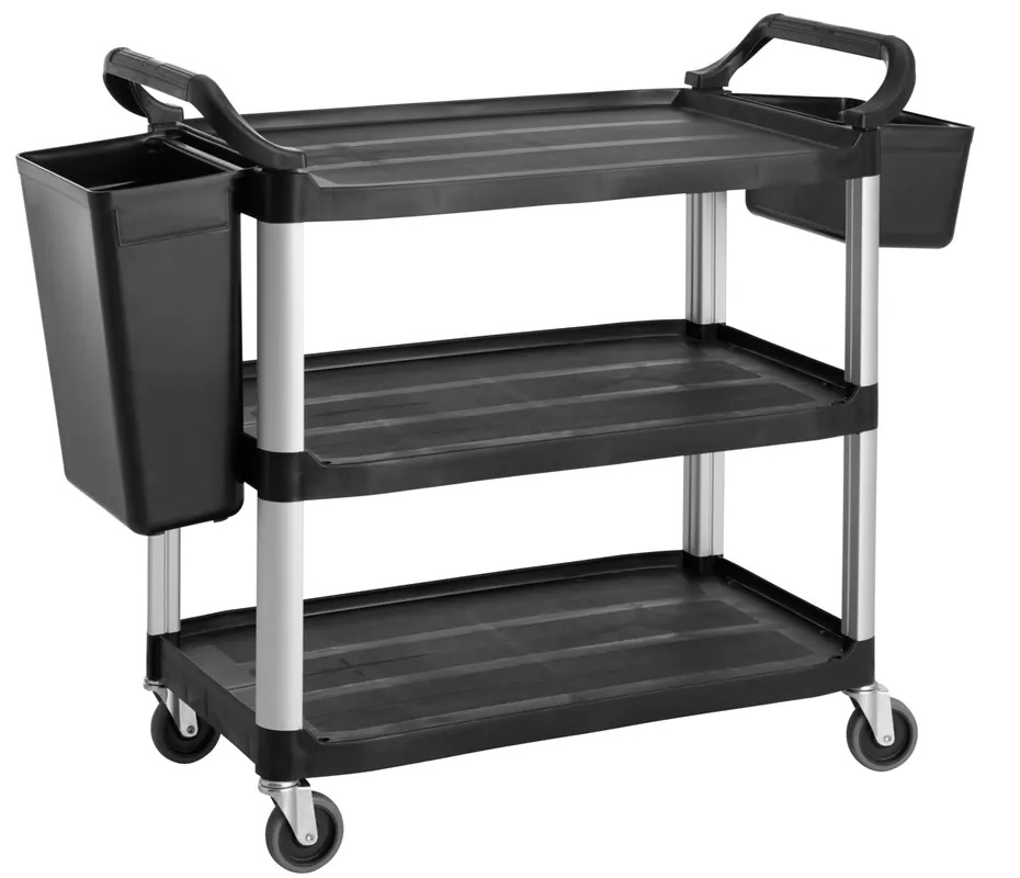 Servírovací vozík Senior, 104,5x51x96 cm - černá/stříbrná Nízká Cena