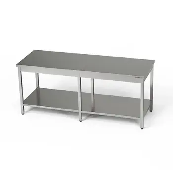 Nerezový centrální pracovní stůl s policí 260x80x85 cm FORGAST (mm) Nejlepší Volba