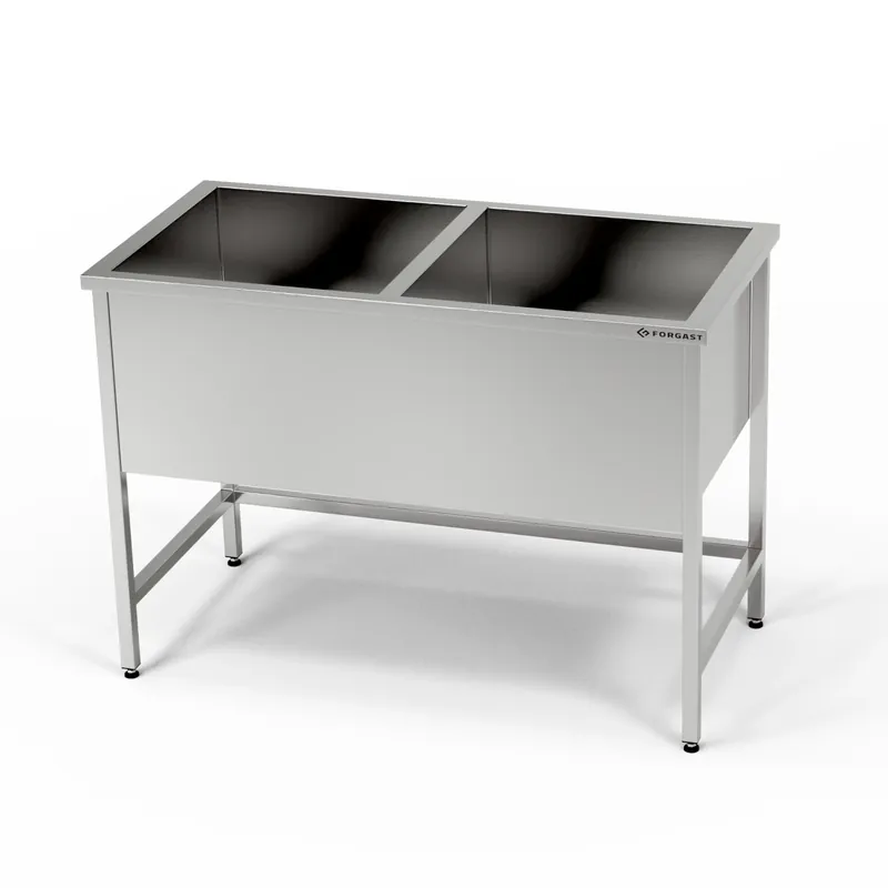Nerezový dvoukomorový bazén (30 cm hluboký) 130x60x85 cm FORGAST (mm) Cenová Bomba