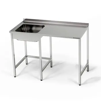 Nerezový stůl s dřezem a prostorem pro myčku 150x60x85 cm FORGAST (mm) Vysoce Kvalitní