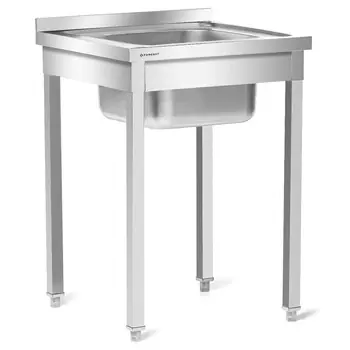 Nerezový stůl s jednoplášťovým dřezem 60x60x85 se šrouby FORGAST FG15334 (mm) Poslední Šance