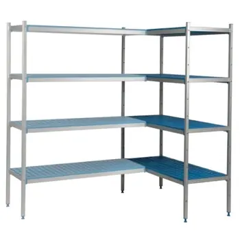 Nová Kolekce Rohový regál s 5 policemi, hloubka 40 cm 1PD-45+5P-94+10UM ALUSHELF 40373 (mm)