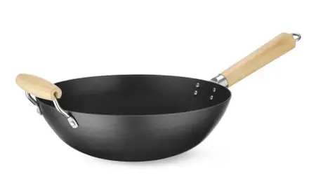 Pánev Wok s dřevěnou rukojetí, ø 32 cm HENDI 627907 (mm) Autentický