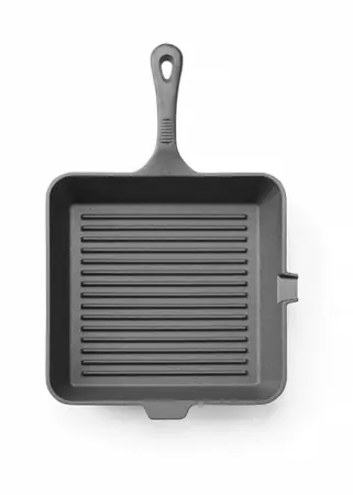 Must-Have Čtvercová litinová grilovací pánev, 26,5 x 26,5 cm HENDI 629369 (mm)