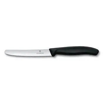 Švýcarský vroubkovaný nůž na zeleninu a ovoce Swiss Classic černý délka čepele 11 cm VICTORINOX 6.7833 (mm) Speciální Cena