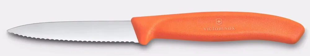 Nůž na zeleninu a ovoce Swiss Classic, zoubkované ostří, oranžový, délka ostří 8 cm VICTORINOX 6.7639.C1 (mm) Akční Nabídka