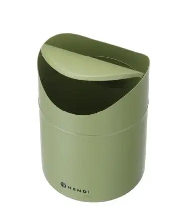 Vrácení Zdarma Stolní odpadkový koš s výklopným víkem, 1,2 l, zelený prům. 12 x V 16,5 cm HENDI 440780 (mm)