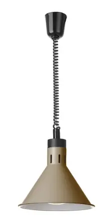 Závěsná lampa na ohřívání pokrmů, kuželová, béžová, 230V/250W, ⌀27,5x(V)25 cm HENDI 273777 (mm) Originální