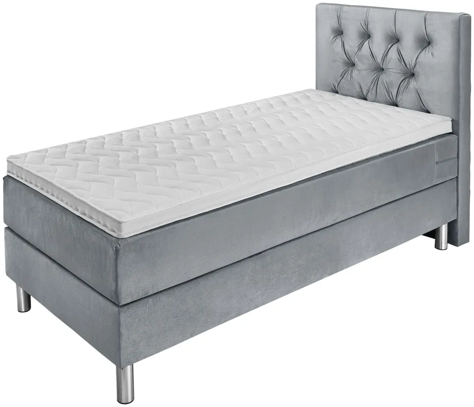 Cenový Hit Postel Boxspring Comfort velur, čelo Chesterfield