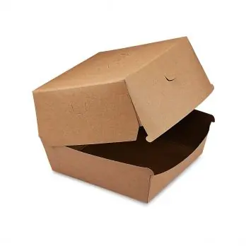 Box na hamburger nepromastitelný hnědý 13,5 cm (50 ks) Dokud Zásoby Vydrží