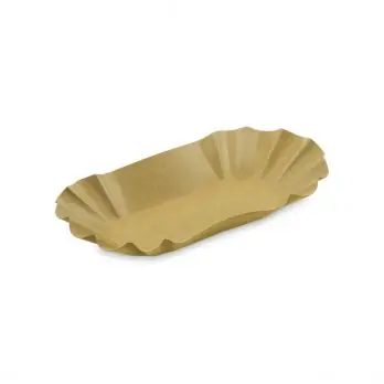 Papírová miska oválná hnědá 17,5 x 10,5 cm (250 ks) Jen Po Omezenou Doba