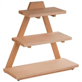 Bufetový stojan TRIANGLE třípatrový dřevěný Hit Sezóny