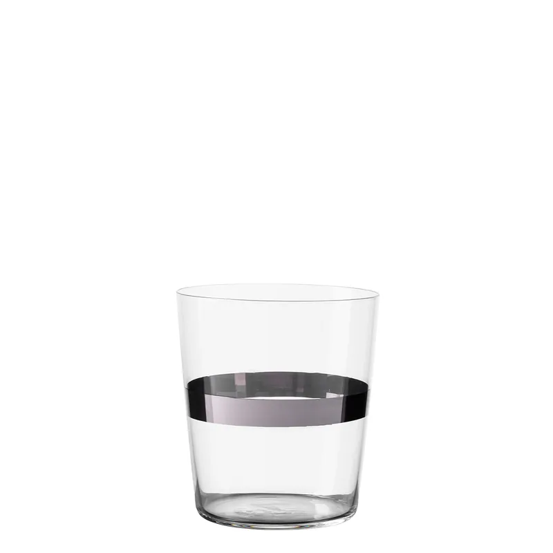 Poháry Tumbler s pruhem v platinové barvě 440 ml set 6 ks – 21st Century Glas Lunasol META Glass Rychlé Dodání