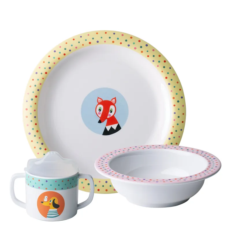 Hit Sezóny Dětský melaminový set 3 ks - Kids WORLD Animals