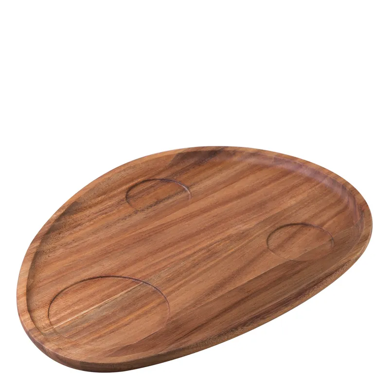 Podnos Triangle Akát 35 x 25 cm se zapuštěním – FLOW Wooden Víkendová Akce