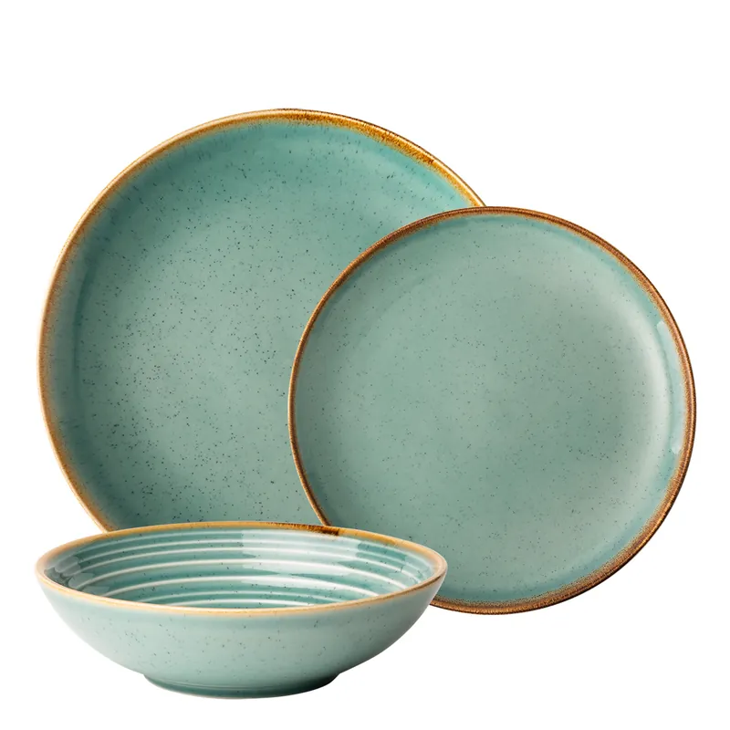 Porcelánový set 18 ks - Gaya Sand tyrkysový Aktuální