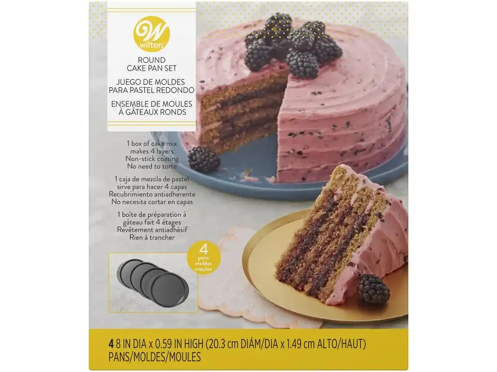 Must-Have Sada nízkých dortových forem - Kulaté 20 cm (4 ks) WILTON