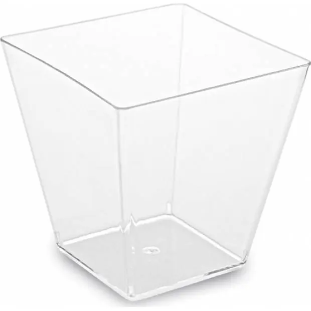 Cenová Bomba Fingerfood kelímek na panna cottu PS hranatý čirý 59x59x54mm 100ml - 50ks - Wimex