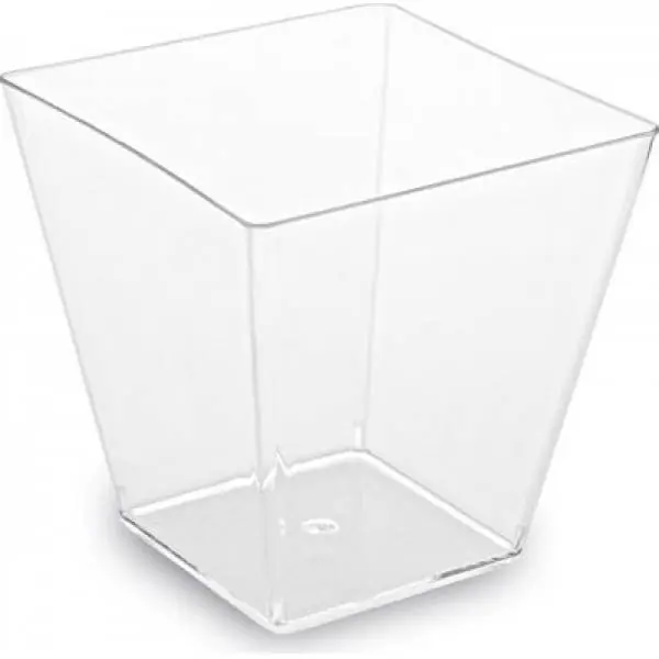 Horká Nabídka Fingerfood kelímek na panna cottu PS hranatý čirý 50x50x45mm 60ml - 50ks - Wimex