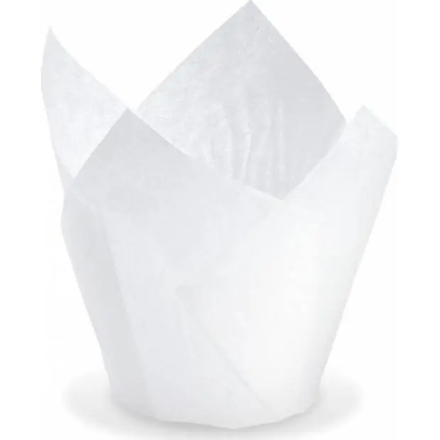 Přímo Od Výrobce Tulipánový cukrářský košíček bílý 50 x 85mm 100 ks