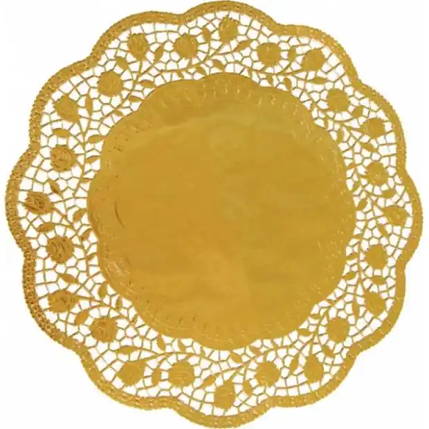 Ověřený Dekorativní krajka kulatá zlatá 30cm 4 ks