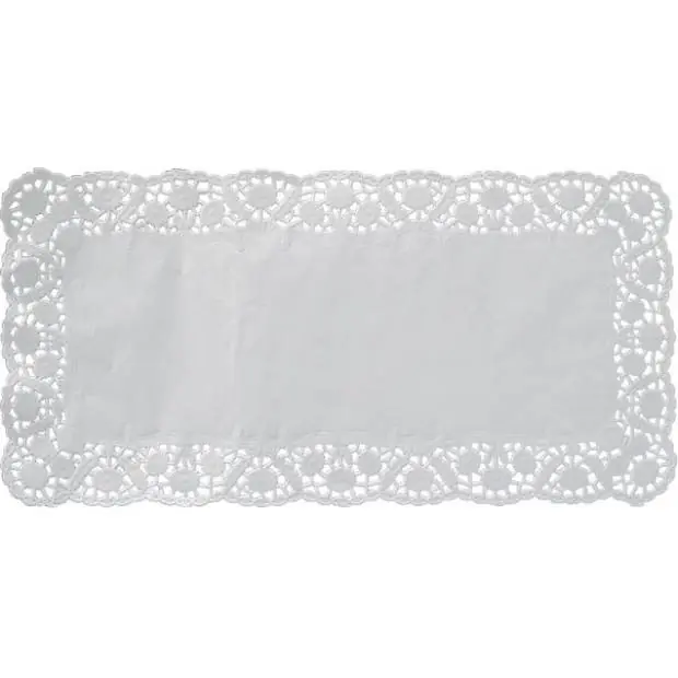 Vysoce Kvalitní Dekorativní krajka hranatá bílá 30 x 18 cm 100 ks