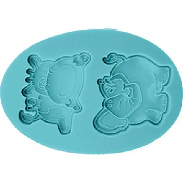 Silikonová formička slon a kráva 7,5x11 cm - Cakesicq Must-Have