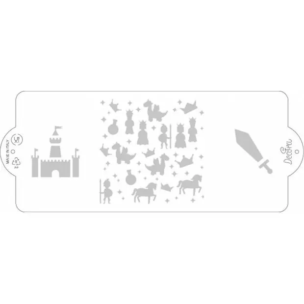 Časově Omezené Stencil šablona na dort 10x25cm rytíř