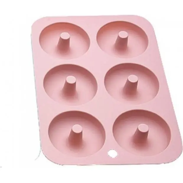 Silikonová forma na donuty 26x18cm Ø7cm světle růžová - Cakesicq Značkový