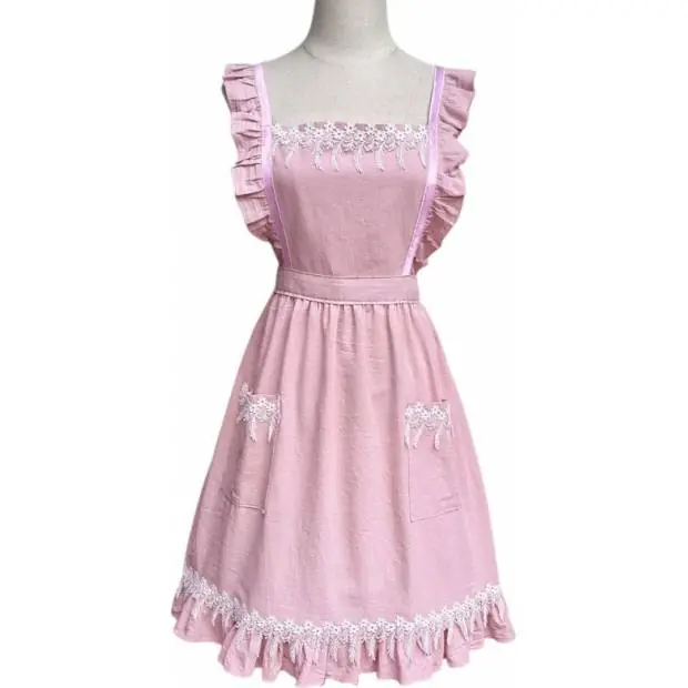 Zástěra kuchyňská světle růžová retro s kytičkama Cenový Hit