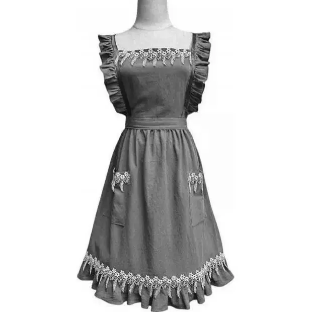 Top Prodej Zástěra kuchyňská šedá retro s kytičkama - Cakesicq