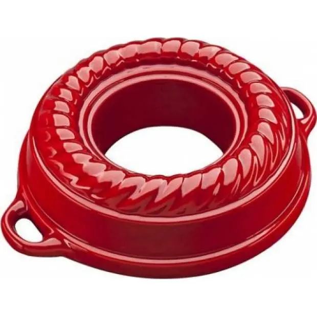 Litinová smaltovaná pečicí forma Věnec GOURMETINA 27.5 x 7.5 cm - Stínově červená - Český Smalt Vrácení Zdarma