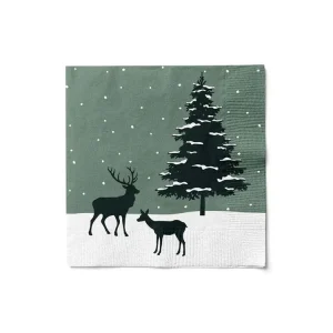 Jen Po Omezenou Doba Papírové ubrousky Winter Spirits - Green