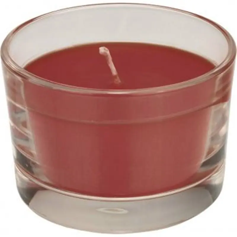 Akční Cena Svíčka ve skle bordó 5,8 x 8,5 cm, doba svitu 18 h