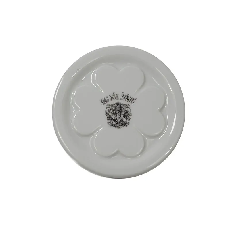 Porcelánový pivní tácek s dekorem ‘Dej Bůh štěstí‘ 12,3 x 1,7 cm Nízká Cena