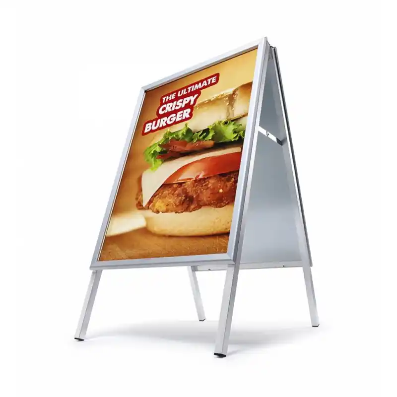 Tovární Cena Reklamní áčko A1 stříbrné hliníkové s ostrými rohy 32 mm 74,4 x 112 cm