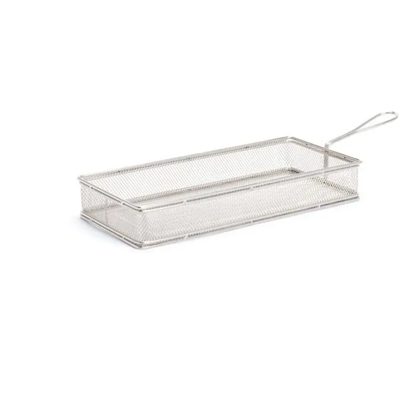 Přímo Od Výrobce Obdélníkový miniaturní koš na servírování smažených pokrmů nerezový 25,5 x 13,5 x 4,5 cm