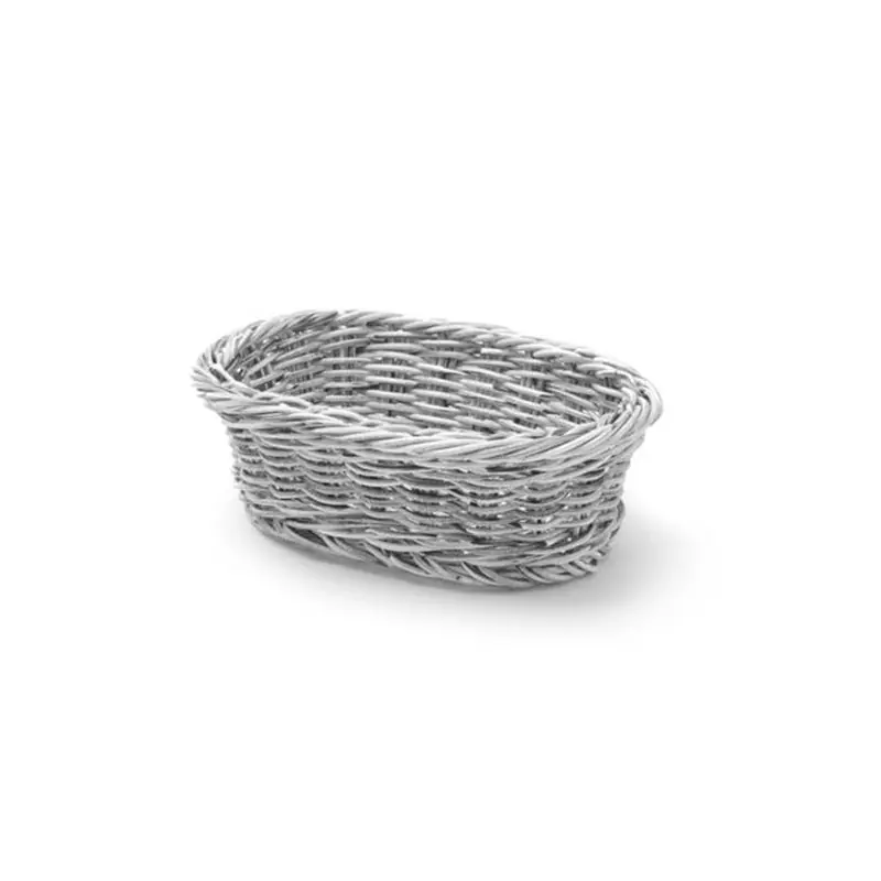 Sleva Oválný košík šedý z polypropylenu 19 x 12 x 6 cm