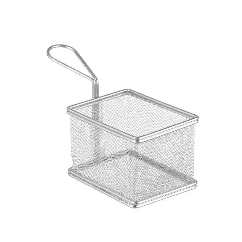 Koš na servírování smažených pokrmů obdélníkový nerezový 12,5 x 10 x 8,5 cm Originální