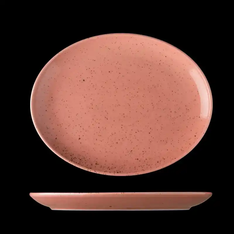 Oválný podnos porcelánový oranžový 28,2 x 21,9 cm Koupit Online