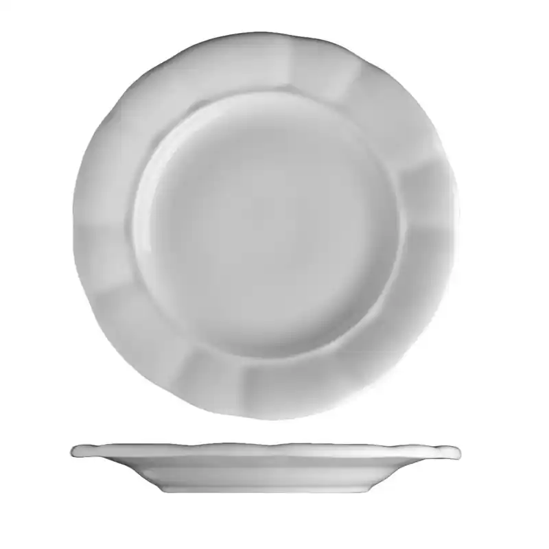 Nová Kolekce Mělký talíř porcelánový Benedikt 24 cm bílý