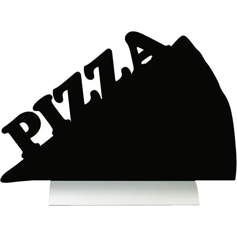 Stolní informační tabule černá PIZZA s hliníkovým stojánkem 25 x 34 cm, 0,4 kg Must-Have