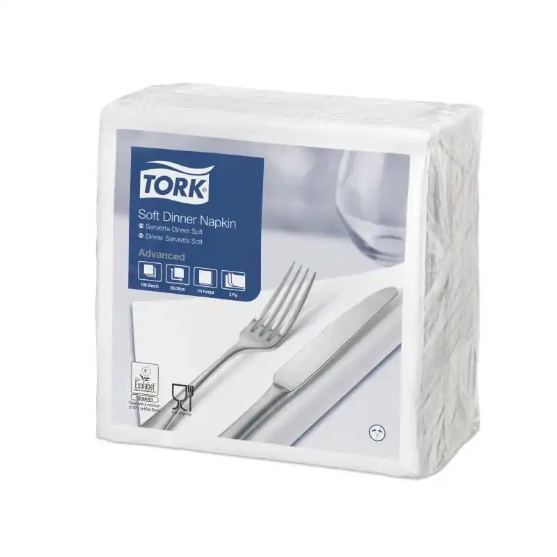 Ubrousky Tork Advanced 3-vrstvé bílá 39 x 39 cm 100 ks Časově Omezené