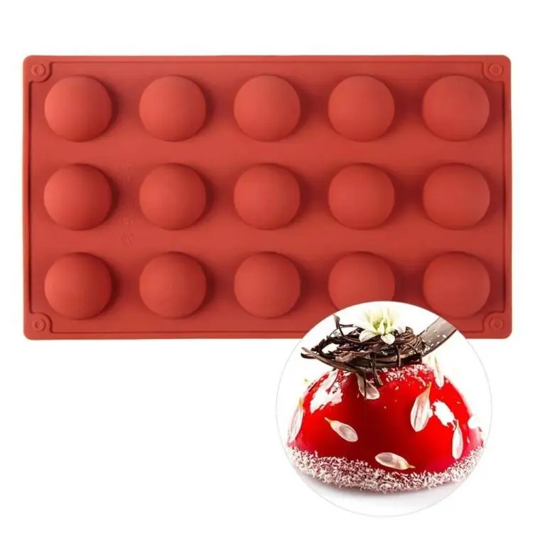 Dokud Zásoby Vydrží Silikonová forma na pečení/na mražené dezerty Polokoule 4 cm (na 15 ks)