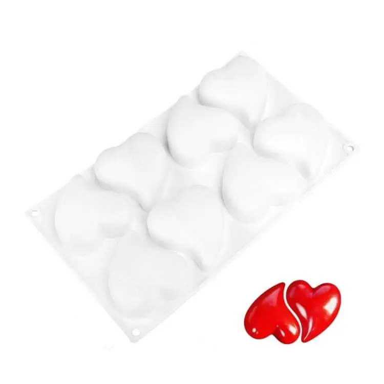 Sezónní Sleva Silikonová forma na pečení/na mražené dezerty Srdíčka (na 8 ks)