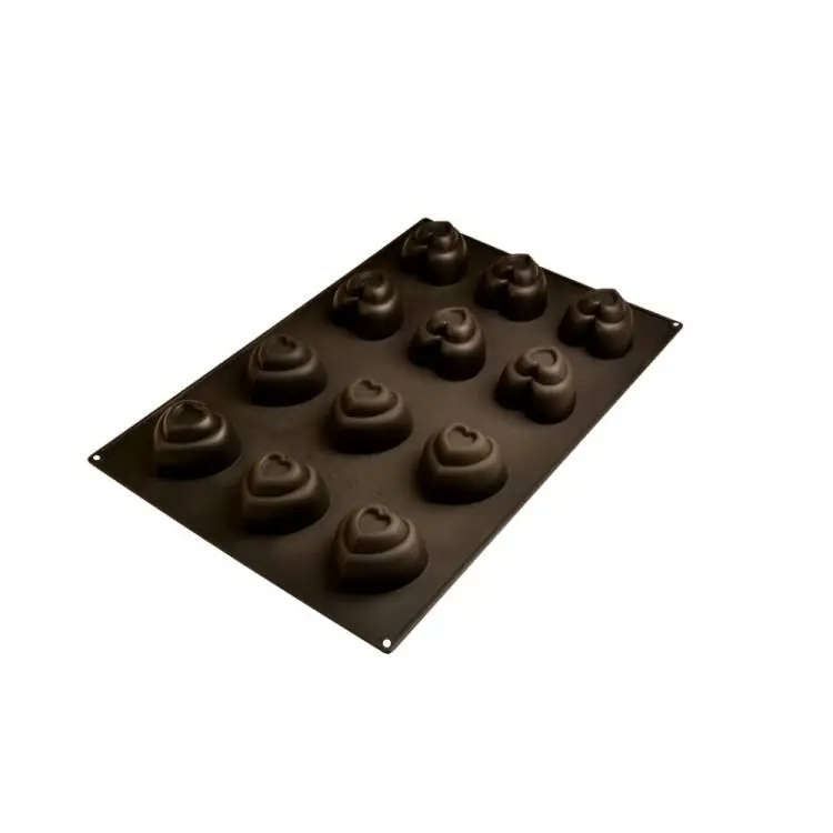 Zlevněný Silikonová forma na pečení/na mražené dezerty Cesil Srdíčka 9 cm (na 12 ks)