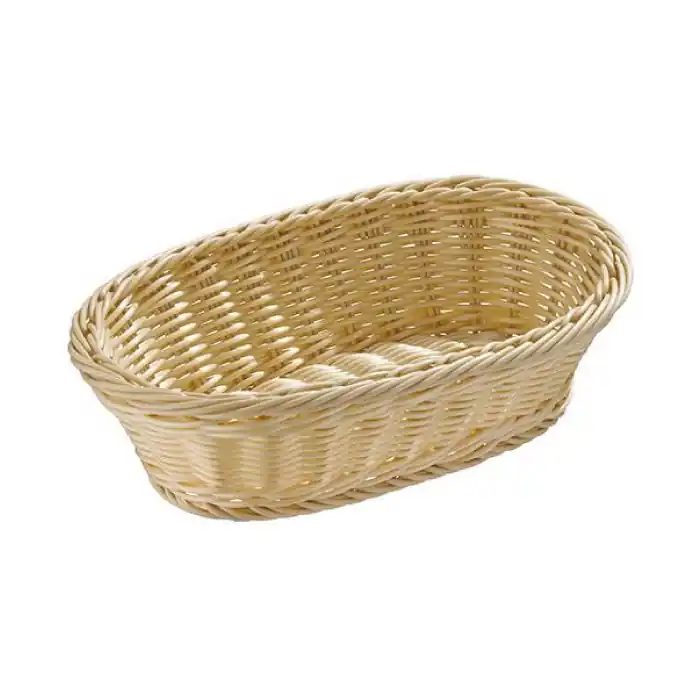 Zlevněný košík ECONOMIC na pečivo ovál 28,5x17 cm v. 8,5 cm polypropylen přírodní