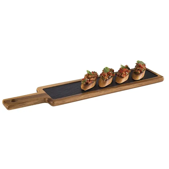 prkno 43x12 cm v. 2 cm sada 2 kusy dřevo + břidlice Nejlepší Cena